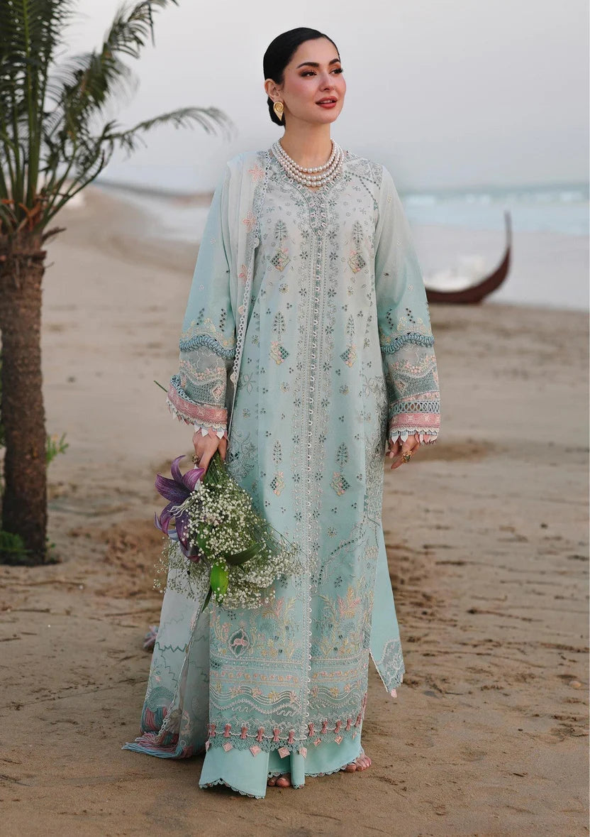 Poised Embroidered Lawn 3-Piece Suit with Khadi Net Embroidered Dupatta – 5220