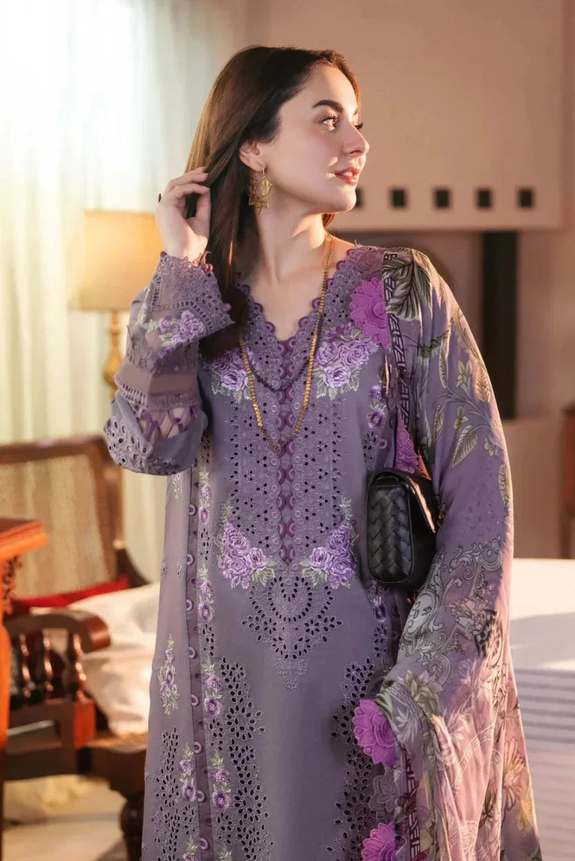 Delicate Chikankari Embroidered Lawn 3-Piece Suit with Digital Printed Jacquard Dupatta – 5189