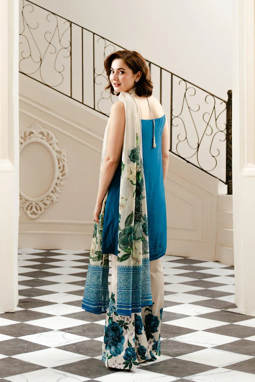 Silk 3-Piece Digitally Printed Suit 869 – Coordinated Shirt & Dupatta Print Set