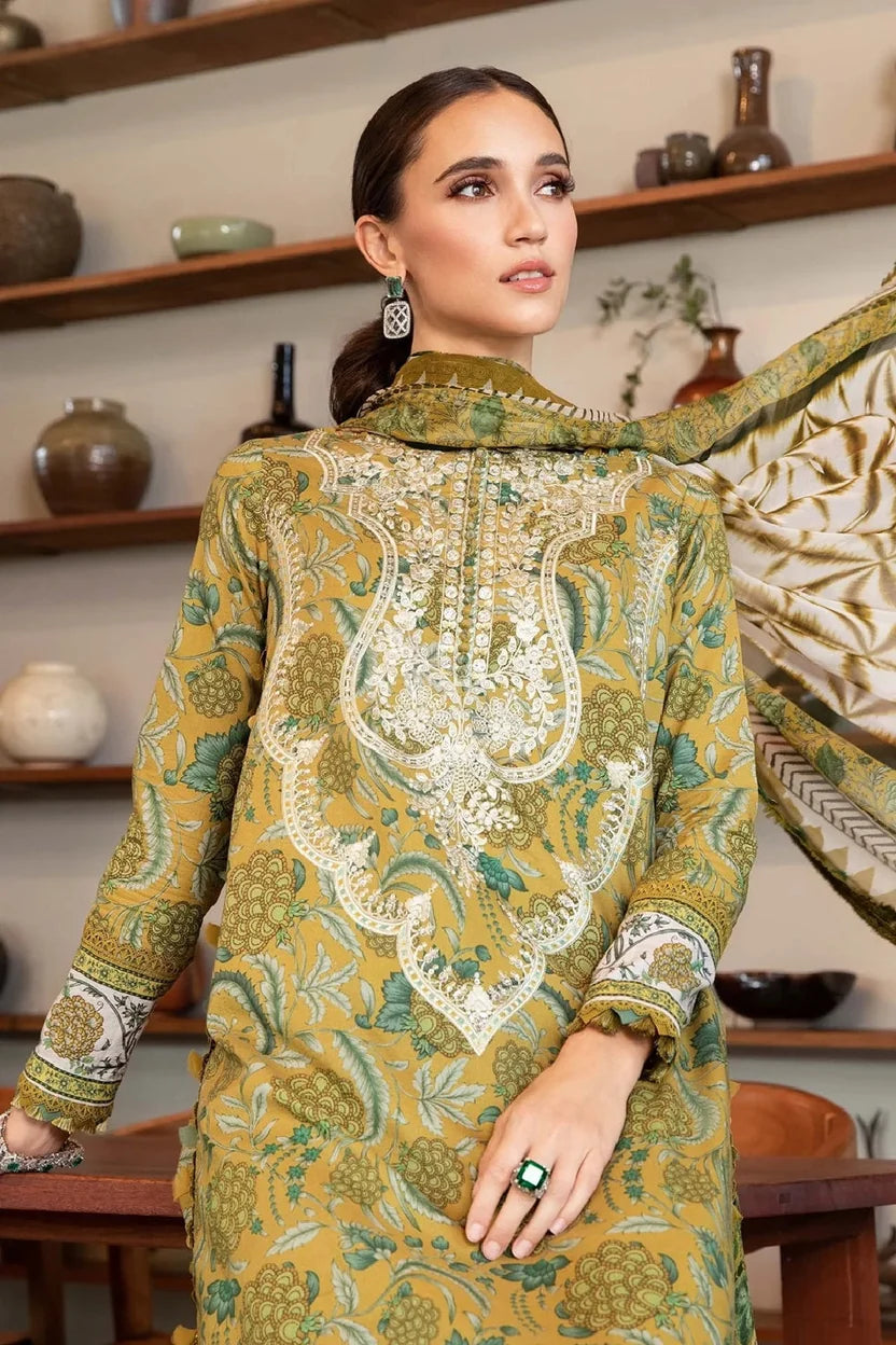 Winter Khaddar 3 Piece Suit with Organza Embroidered Detail | 925