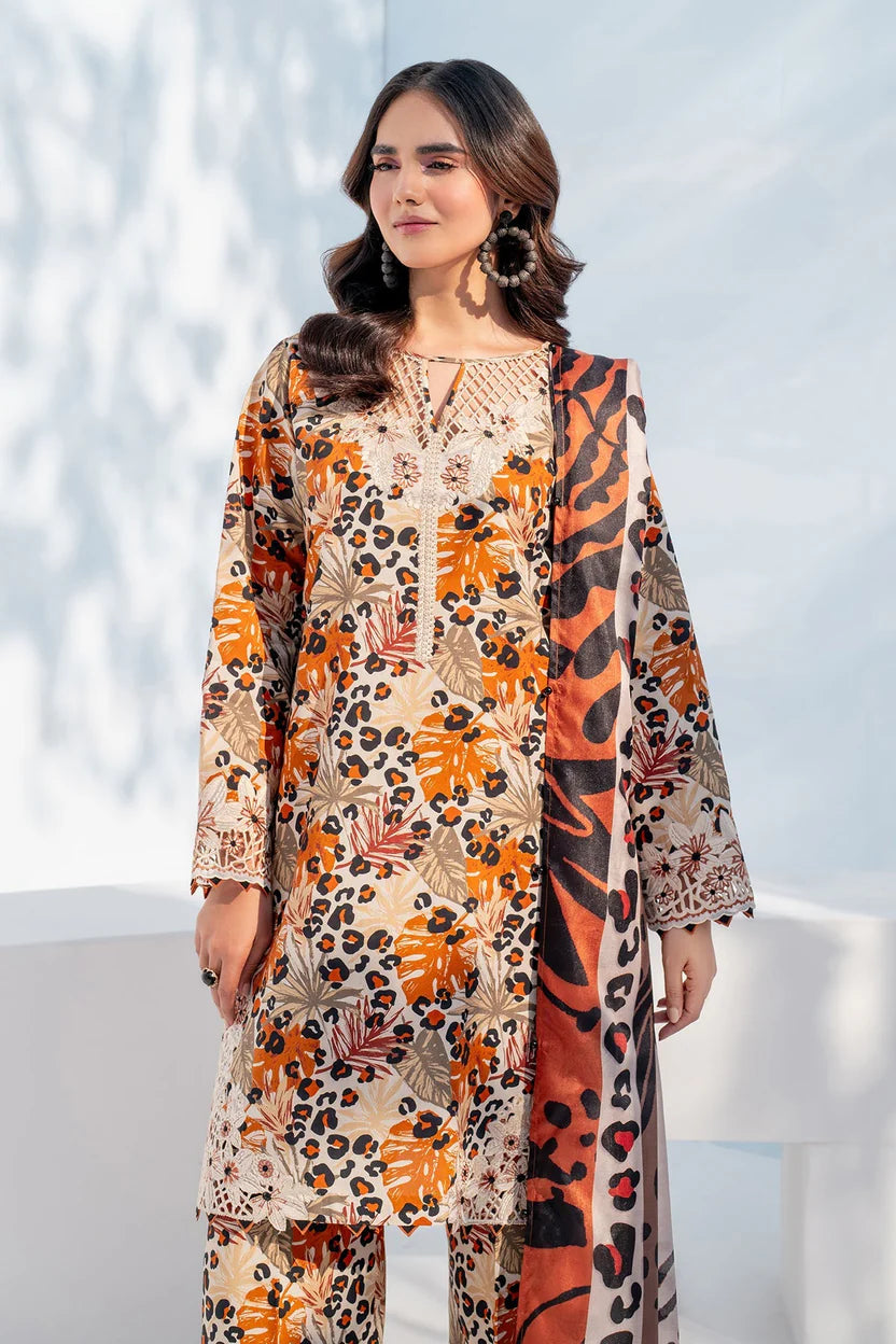 3PC Karandi Digital Printed Suit with Printed Dupatta & Trouser — 1702