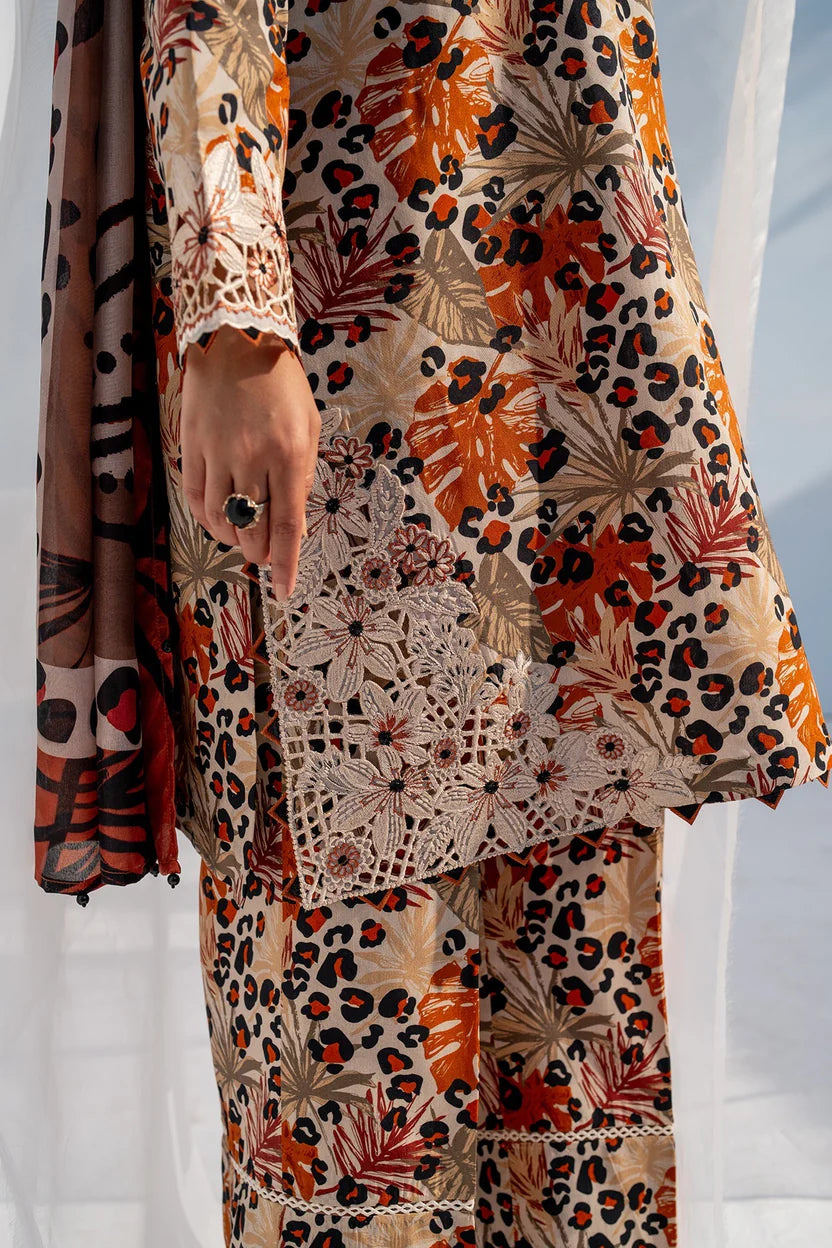 3PC Karandi Digital Printed Suit with Printed Dupatta & Trouser — 1702
