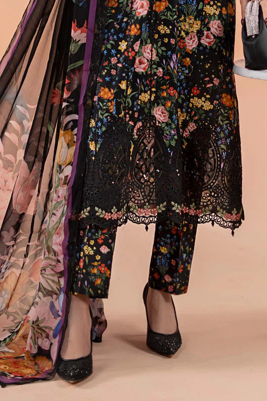 Karandi 3PC Embroidered Suit with Karandi Printed Dupatta — 3434