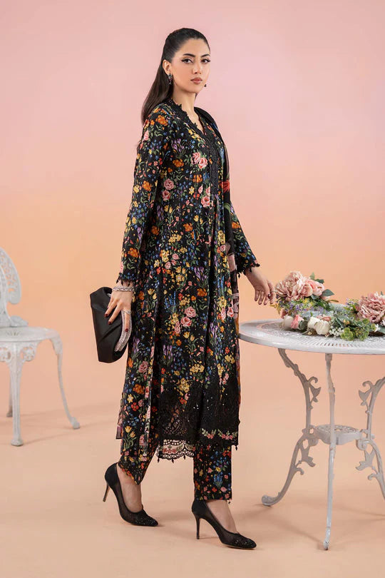 Karandi 3PC Embroidered Suit with Karandi Printed Dupatta — 3434