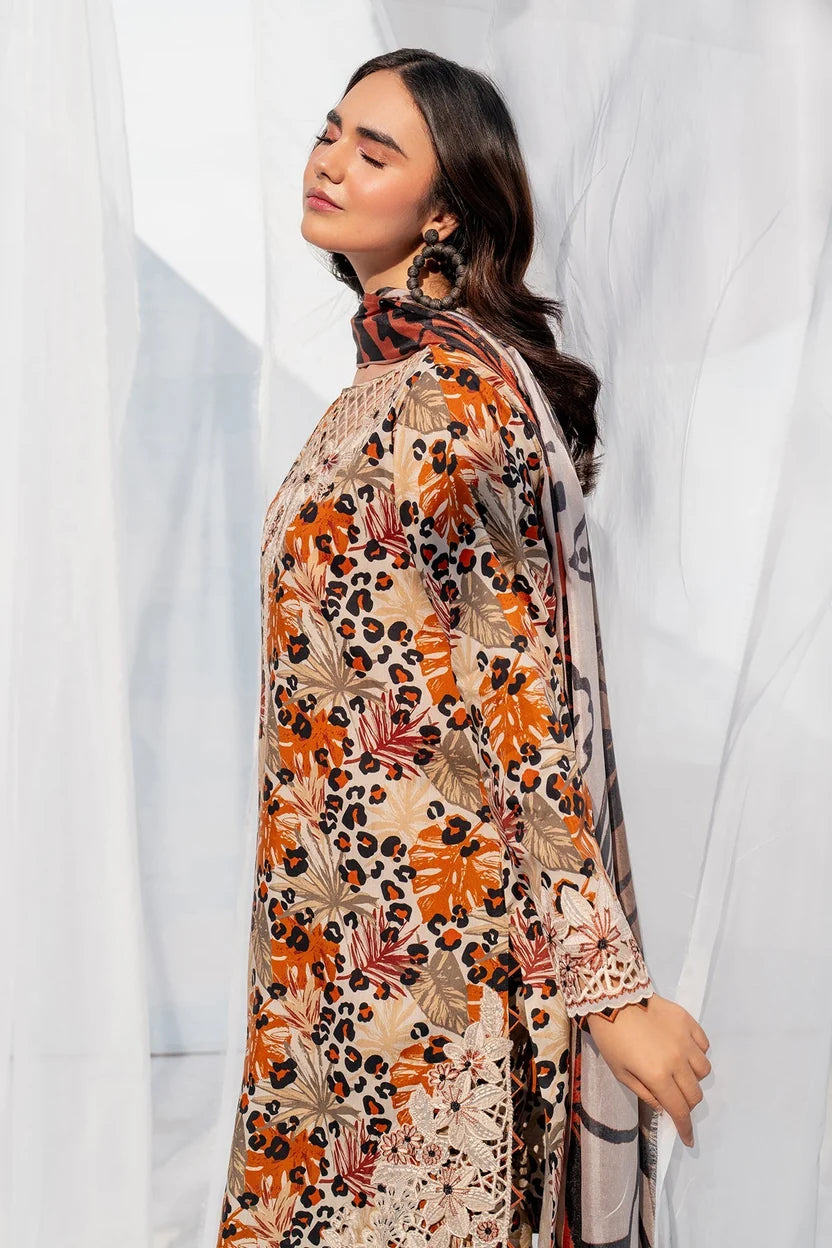 3PC Karandi Digital Printed Suit with Printed Dupatta & Trouser — 1702