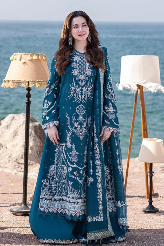 Exquisite Embroidered Lawn 3-Piece Suit with Organza Embroidered Dupatta – 5177