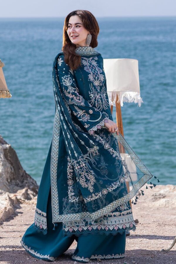 Exquisite Embroidered Lawn 3-Piece Suit with Organza Embroidered Dupatta – 5177