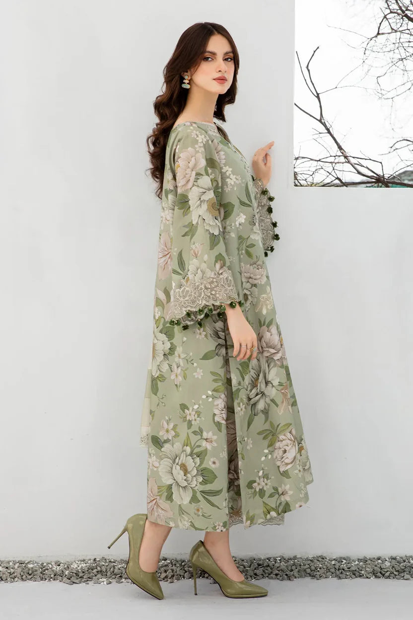 3PC Karandi Digital Printed Suit with Printed Dupatta & Trouser — 801