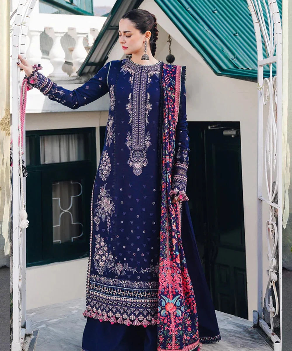 Opulent Embroidered Lawn 3-Piece Suit with Digital Printed Jacquard Dupatta – 5161