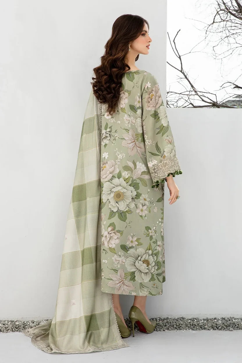 3PC Karandi Digital Printed Suit with Printed Dupatta & Trouser — 801