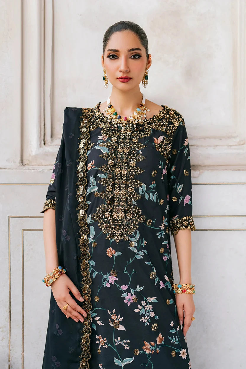Printed Khaddar Suit for Winter with Organza Patch | 928