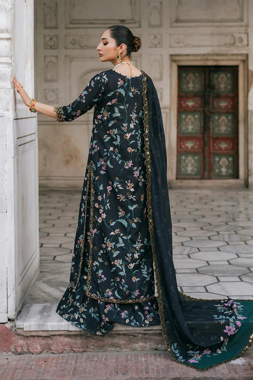 Printed Khaddar Suit for Winter with Organza Patch | 928
