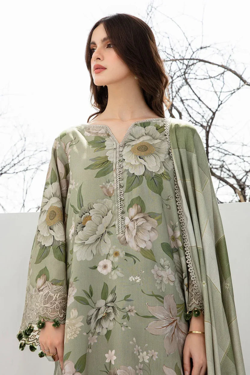 3PC Karandi Digital Printed Suit with Printed Dupatta & Trouser — 801