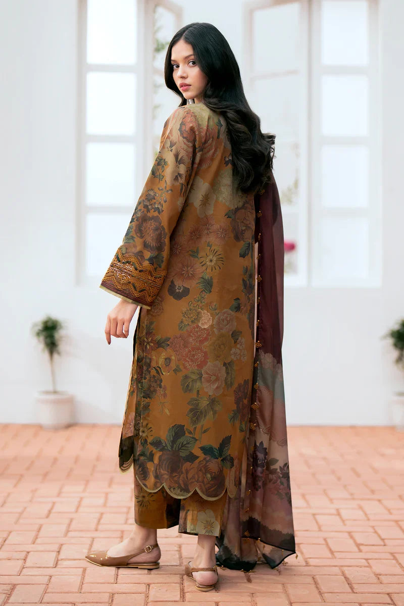 3PC Karandi Digital Printed Suit with Printed Dupatta & Trouser — 813
