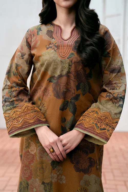 3PC Karandi Digital Printed Suit with Printed Dupatta & Trouser — 813