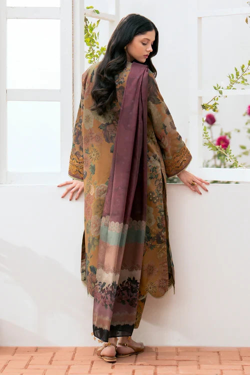 3PC Karandi Digital Printed Suit with Printed Dupatta & Trouser — 813