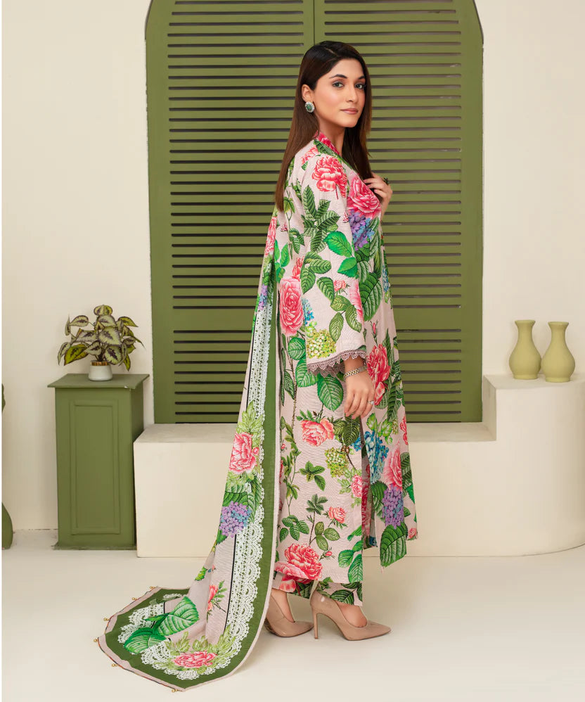 Khaddar 3-Piece Suit 918 – Digitally Printed Khaddar Shirt with Matching Trouser & Dupatta
