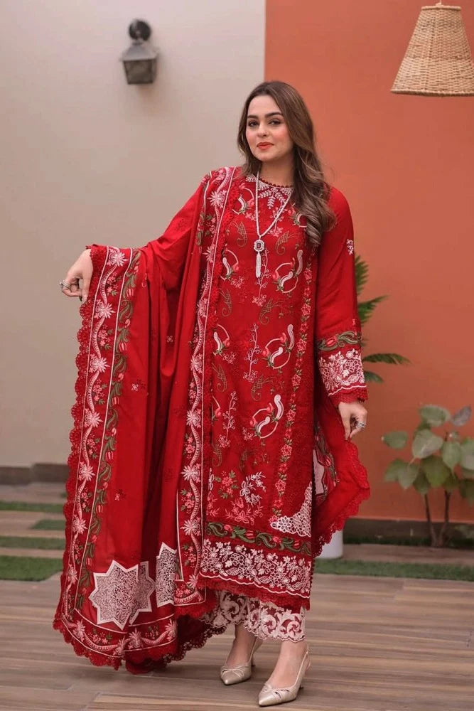 Chic Chikankari Embroidered Lawn 3-Piece Suit with Lawn Embroidered Dupatta – 5244
