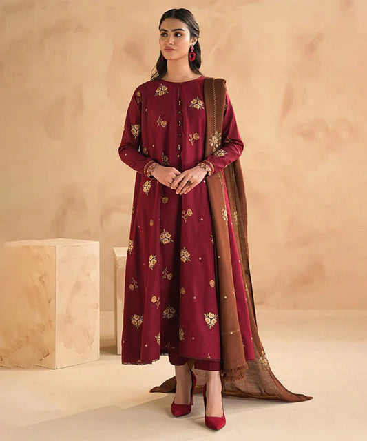 Pure Embroidered Lawn 3-Piece Suit with Lawn Embroidered Dupatta – 5179