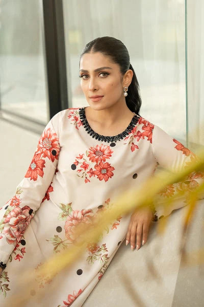 Silk 2-Piece Digitally Printed Suit 853 – Two-Piece Silk Set with All-Over Shirt Print