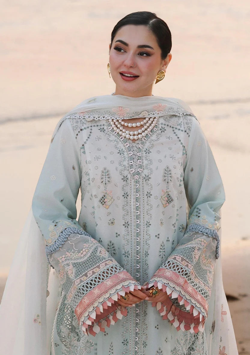 Poised Embroidered Lawn 3-Piece Suit with Khadi Net Embroidered Dupatta – 5220
