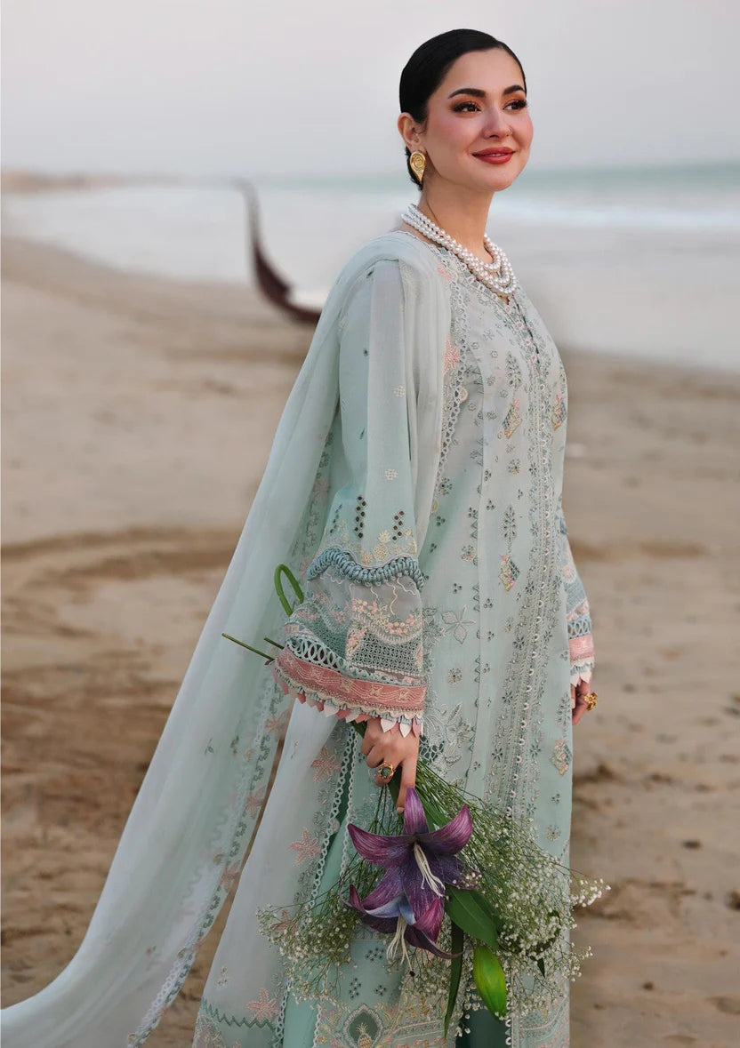 Poised Embroidered Lawn 3-Piece Suit with Khadi Net Embroidered Dupatta – 5220