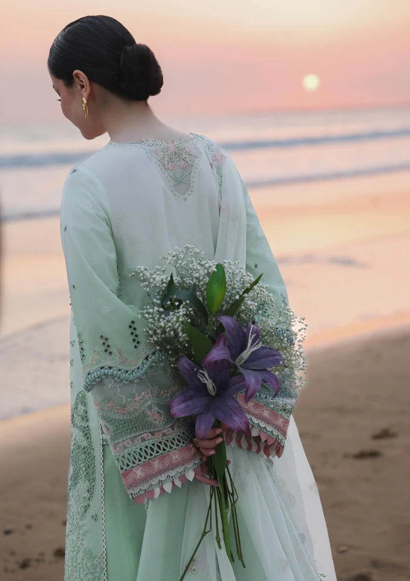 Poised Embroidered Lawn 3-Piece Suit with Khadi Net Embroidered Dupatta – 5220