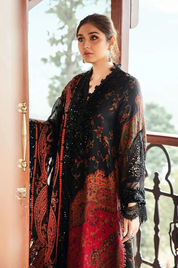 3-Piece Lawn Suit 4017 – Fully Printed Shirt, Back & Sleeves with Voile Dupatta and Organza Patch