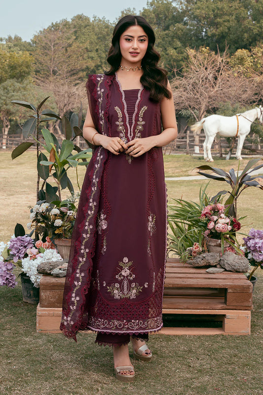 By Saminaz Lawn 3 Piece Suit – Printed Shirt, Trouser & Embroidered Dupatta (778)