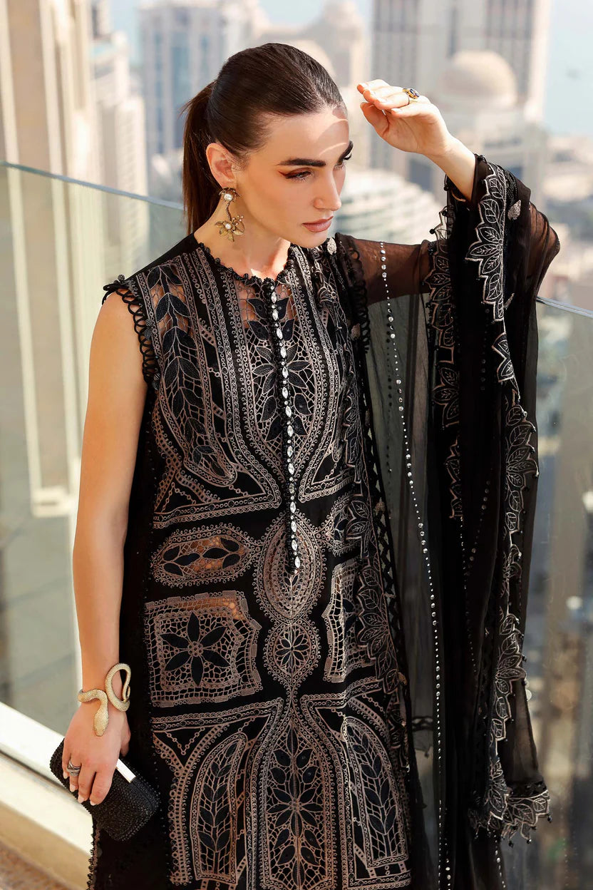 Majestic Chikankari Embroidered Lawn 3-Piece Suit with Chiffon Embroidered Dupatta – 5331