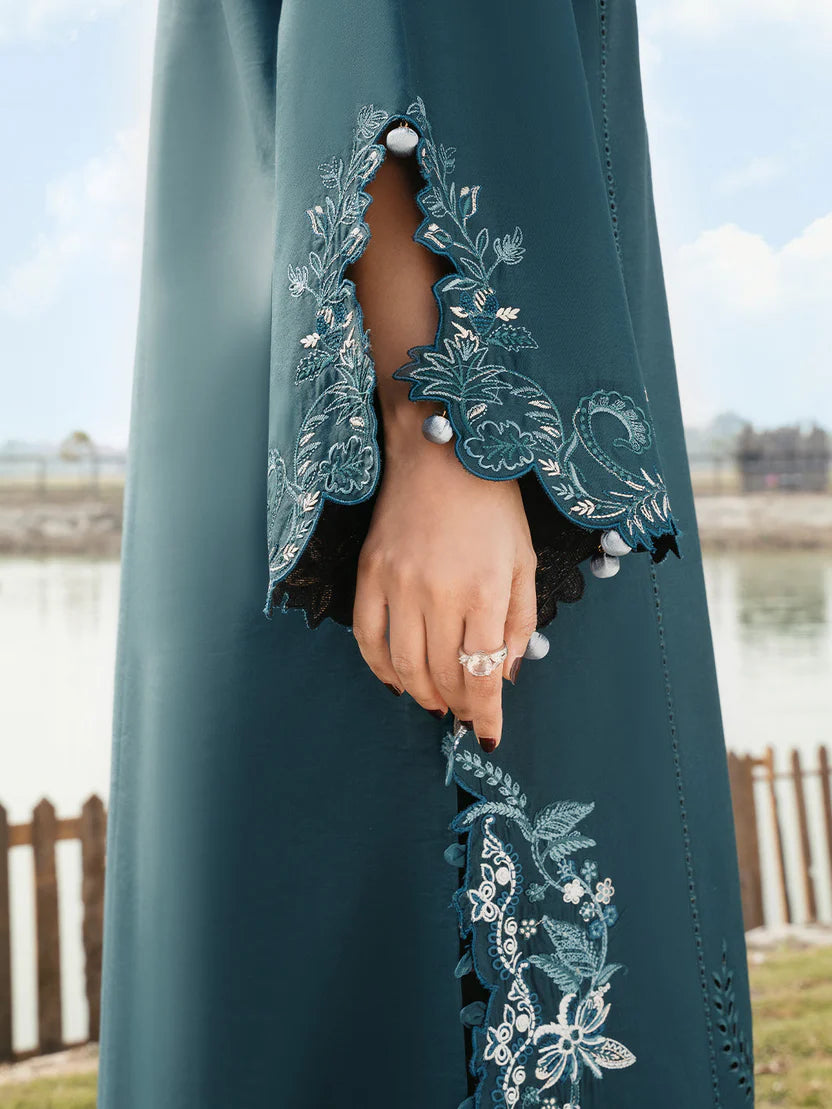 Vibrant Chikankari Embroidered Lawn 3-Piece Suit with Organza Embroidered Dupatta – 5283