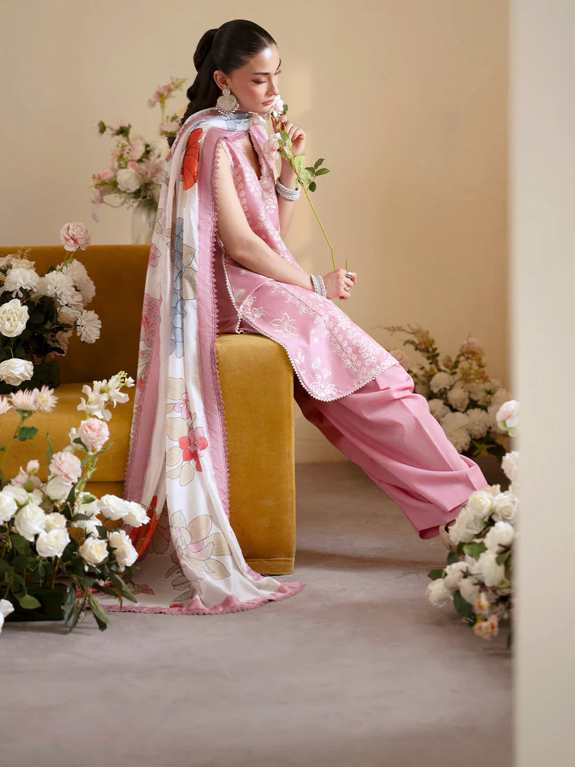 Resplendent Embroidered Lawn 3-Piece Suit with Chiffon Digital Printed Dupatta – 5224
