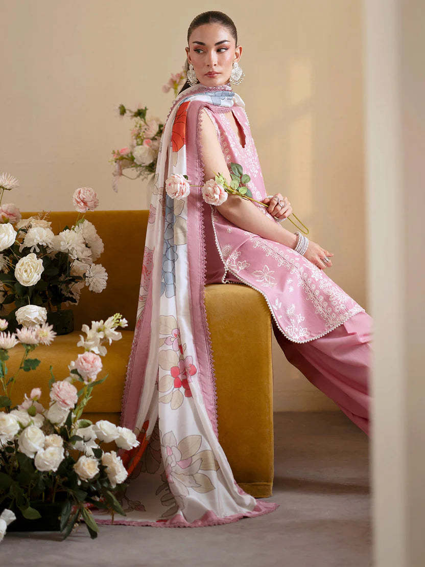Resplendent Embroidered Lawn 3-Piece Suit with Chiffon Digital Printed Dupatta – 5224