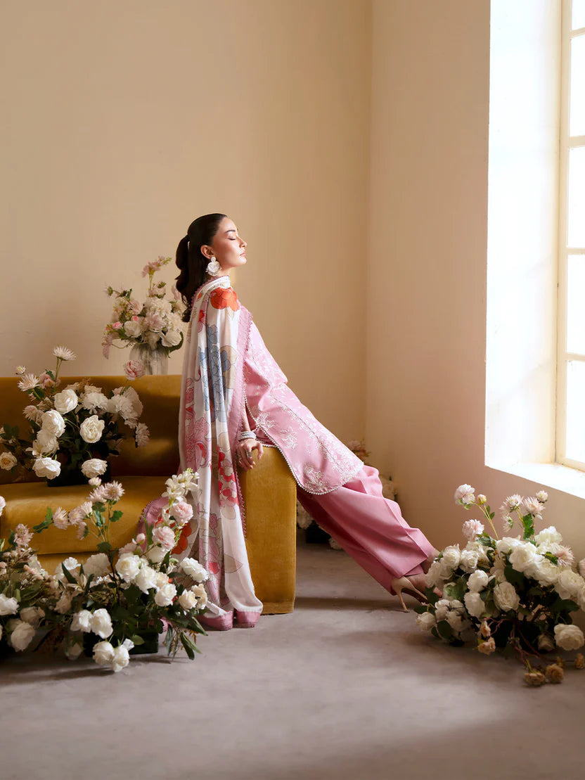 Resplendent Embroidered Lawn 3-Piece Suit with Chiffon Digital Printed Dupatta – 5224