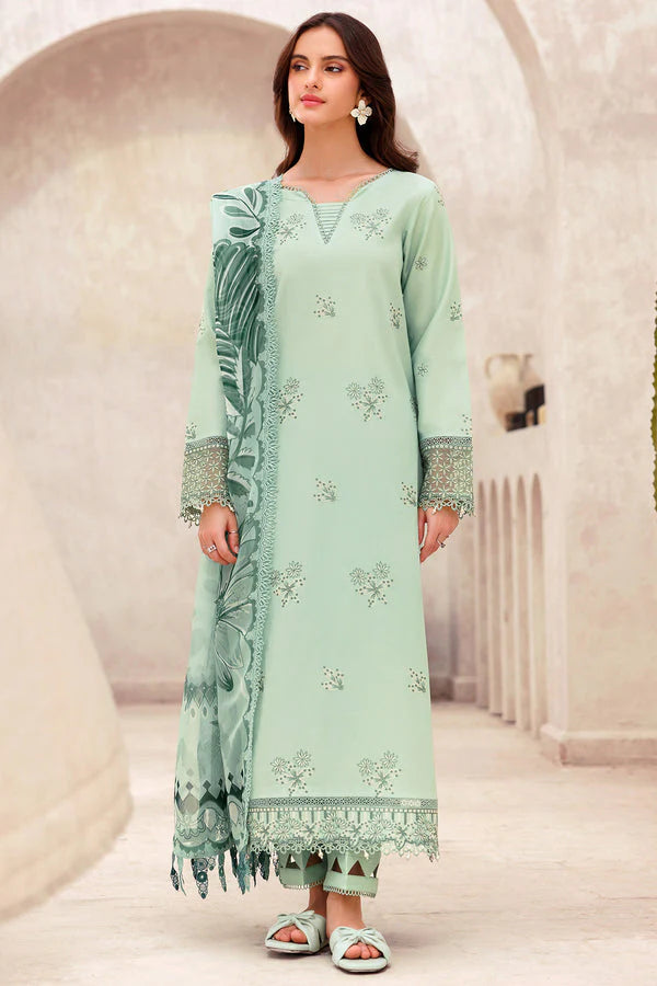 Dhanak 3-Piece Embroidered Suit 3279 with Digital Printed Wool Shawl – Chikankari Winter Set