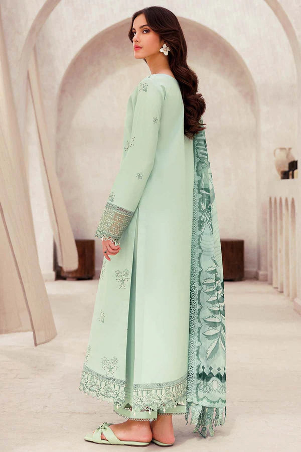 Dhanak 3-Piece Embroidered Suit 3279 with Digital Printed Wool Shawl – Chikankari Winter Set