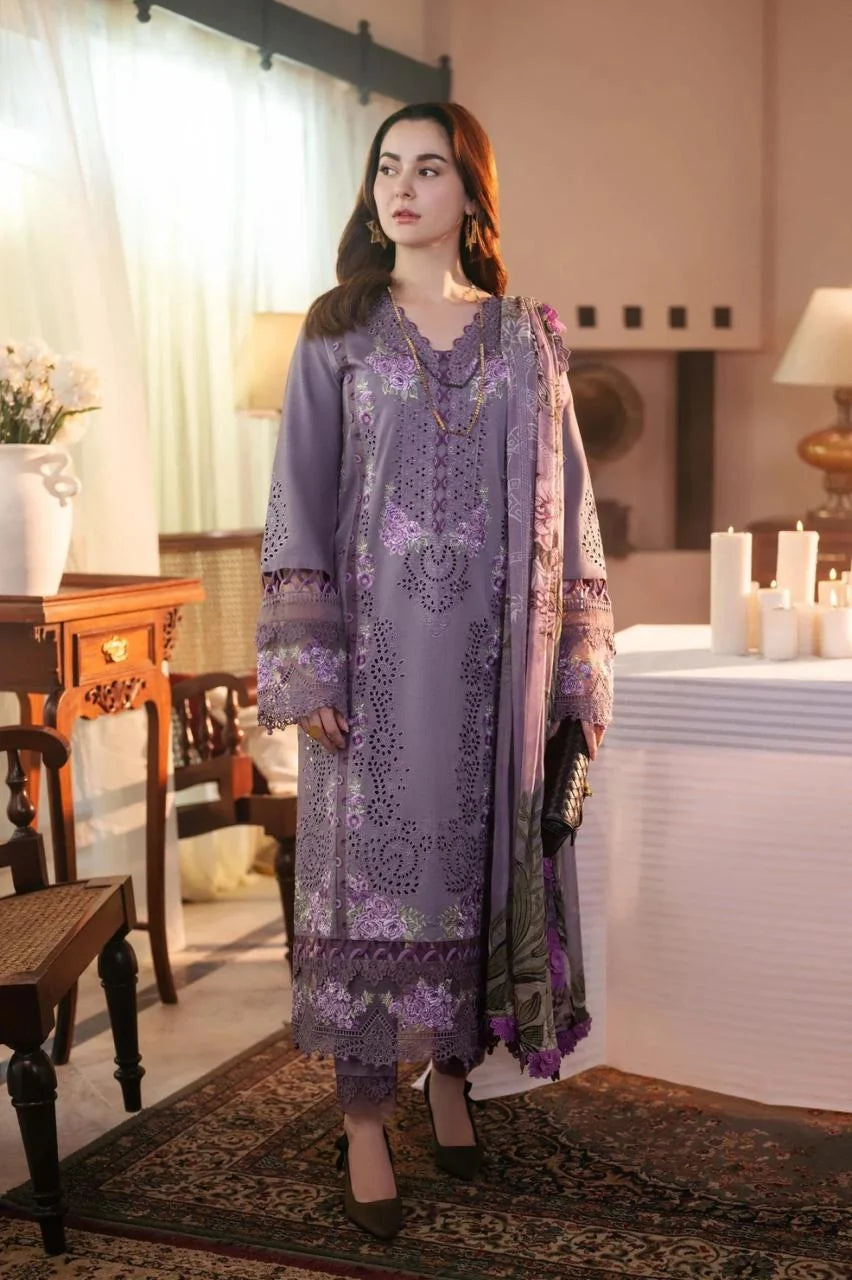 Delicate Chikankari Embroidered Lawn 3-Piece Suit with Digital Printed Jacquard Dupatta – 5189