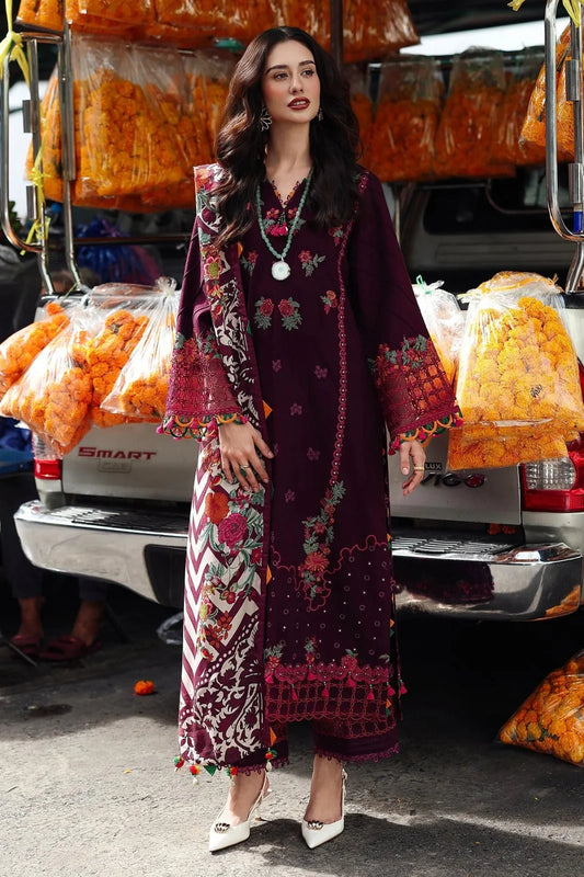 Charming Embroidered Lawn 3-Piece Suit with Digital Printed Jacquard Dupatta – 5059