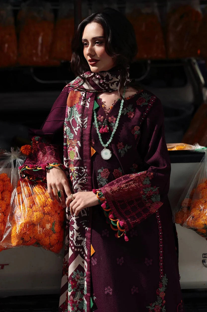 Charming Embroidered Lawn 3-Piece Suit with Digital Printed Jacquard Dupatta – 5059