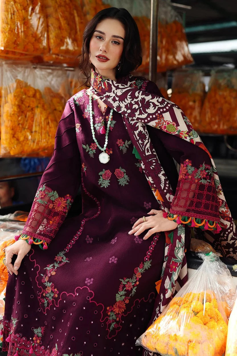 Charming Embroidered Lawn 3-Piece Suit with Digital Printed Jacquard Dupatta – 5059