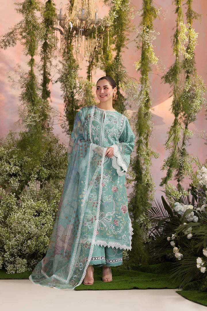 Ethereal Embroidered Lawn 3-Piece Suit with Organza Digital Printed Dupatta – 5193