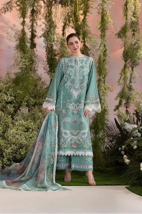 Ethereal Embroidered Lawn 3-Piece Suit with Organza Digital Printed Dupatta – 5193