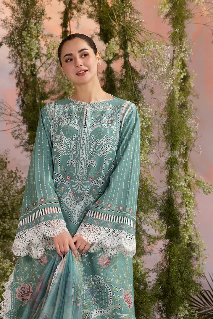 Ethereal Embroidered Lawn 3-Piece Suit with Organza Digital Printed Dupatta – 5193