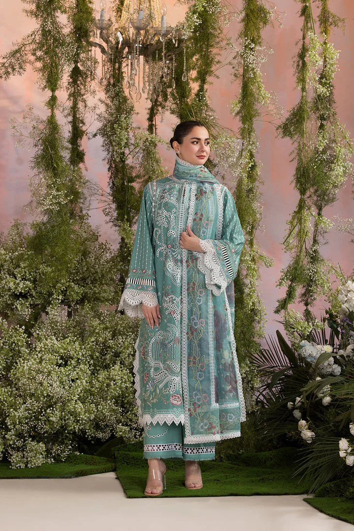Ethereal Embroidered Lawn 3-Piece Suit with Organza Digital Printed Dupatta – 5193