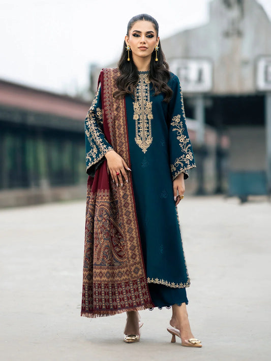 Regal Chikankari Embroidered Lawn 3-Piece Suit with Digital Printed Jacquard Dupatta – 5217