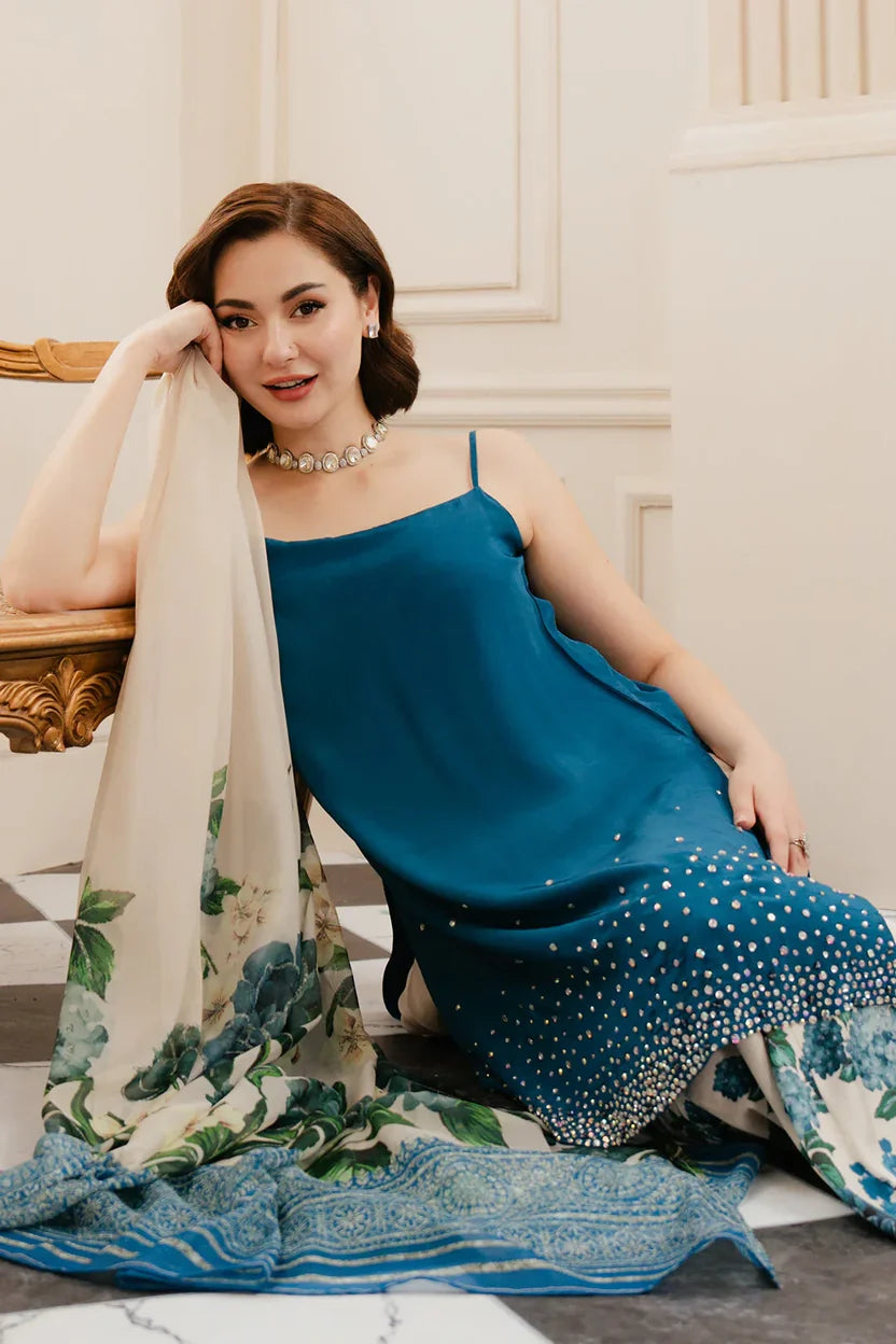 Silk 3-Piece Digitally Printed Suit 869 – Coordinated Shirt & Dupatta Print Set