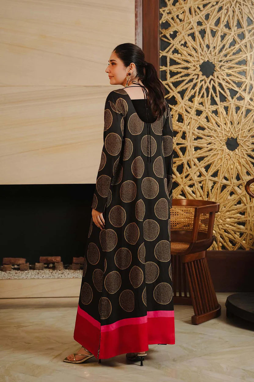 Silk 3-Piece Digitally Printed Suit 877 – Printed Shirt & Matching Dupatta with Plain Trouser