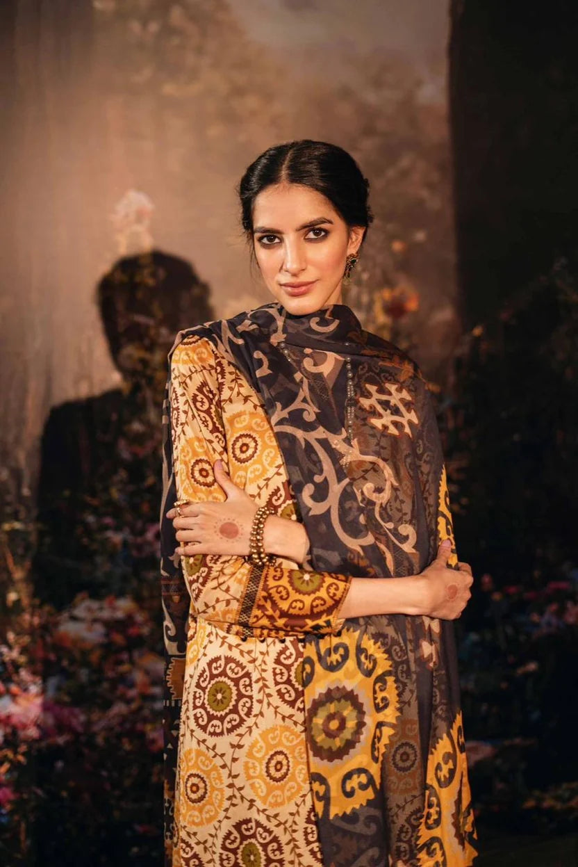 Lawn Printed 3-Piece Suit 754 with Voile Dupatta & Dyed Trouser – Summer Casual Wear