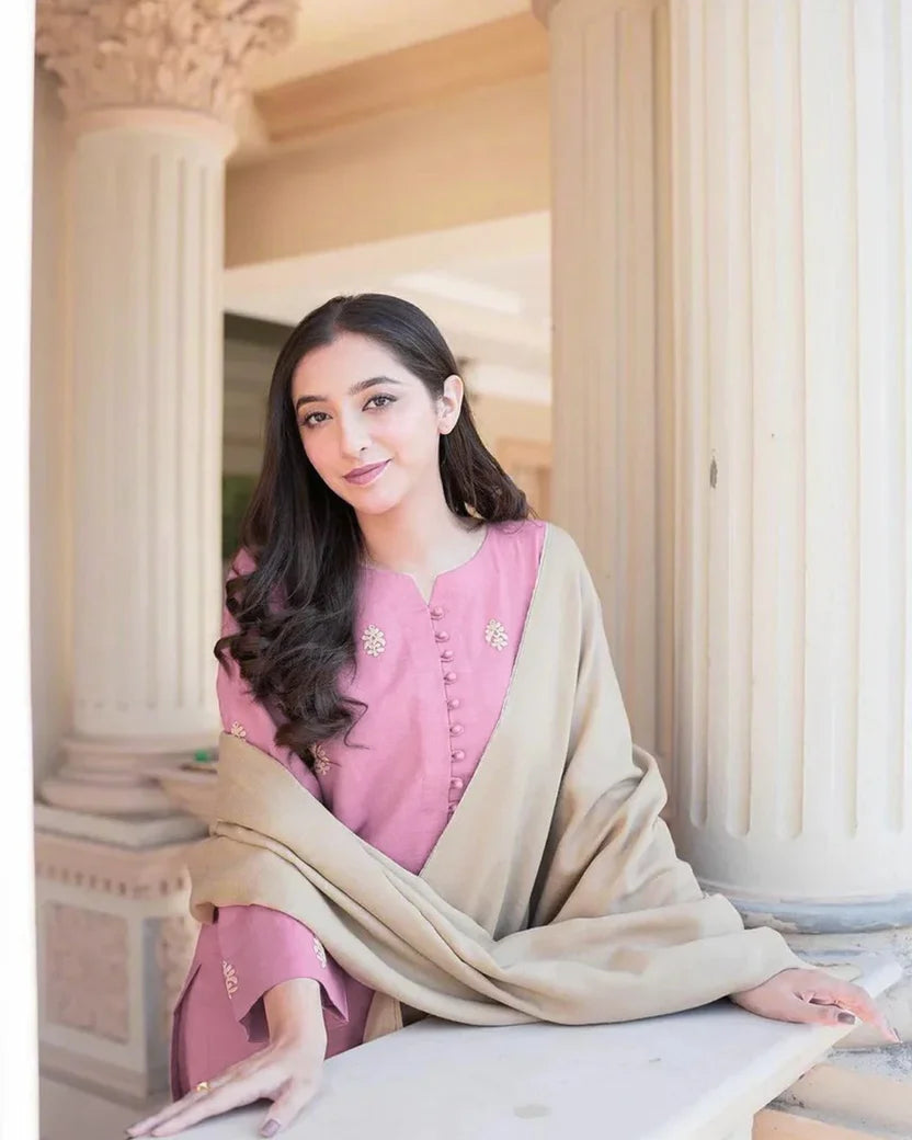 Dhanak 3-Piece Embroidered Suit 1298 with Swati Wool Shawl – Traditional Winter Wear