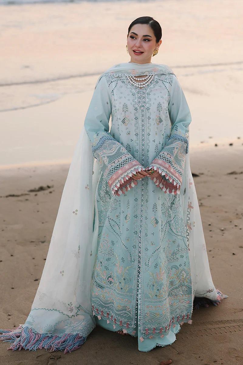 Poised Embroidered Lawn 3-Piece Suit with Khadi Net Embroidered Dupatta – 5220